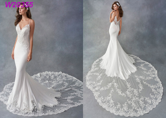 Spagetti Kayışı Kılıf Vestido Beyaz Mermaid Gelinlik De Noiva Boho Dubai Arapça