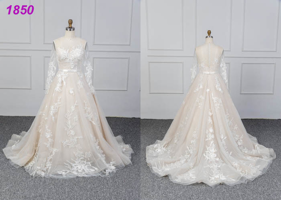 Gelin Uzun Kollu Dantel Tasarımlar Line Balo Gelinlik Custom Made