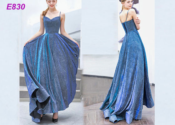 Yıldızlı gökyüzü etek spagetti kayışı bir çizgi akşam resmi parti elbise